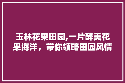 玉林花果田园,一片醉美花果海洋，带你领略田园风情