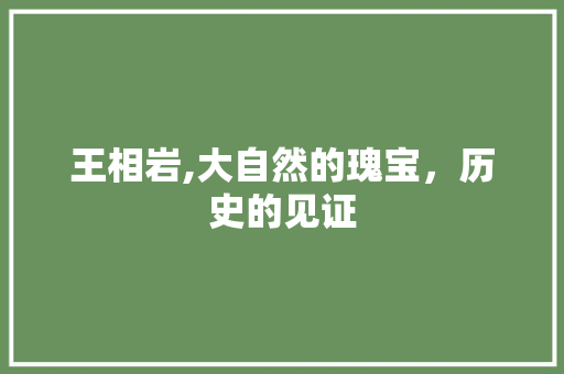 王相岩,大自然的瑰宝，历史的见证