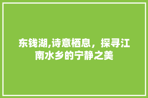 东钱湖,诗意栖息，探寻江南水乡的宁静之美  第1张