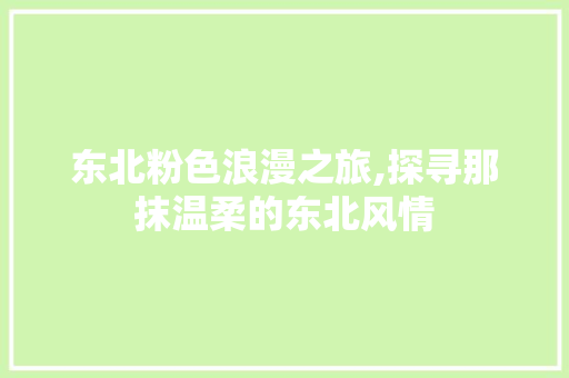 东北粉色浪漫之旅,探寻那抹温柔的东北风情