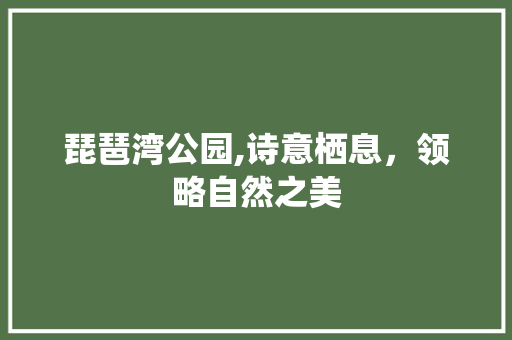 琵琶湾公园,诗意栖息，领略自然之美