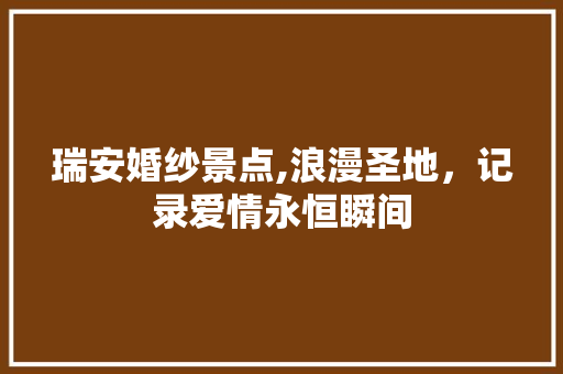 瑞安婚纱景点,浪漫圣地，记录爱情永恒瞬间