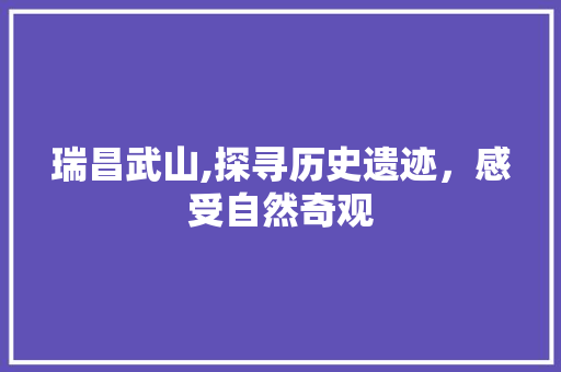 瑞昌武山,探寻历史遗迹，感受自然奇观