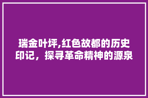 瑞金叶坪,红色故都的历史印记，探寻革命精神的源泉