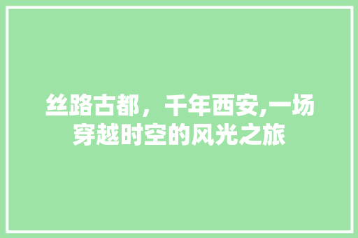 丝路古都，千年西安,一场穿越时空的风光之旅