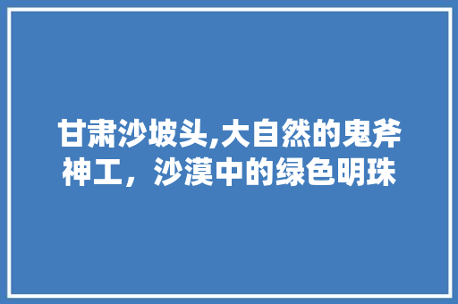 甘肃沙坡头,大自然的鬼斧神工，沙漠中的绿色明珠