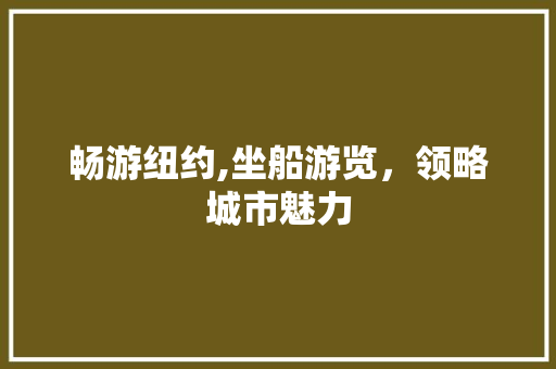 畅游纽约,坐船游览，领略城市魅力