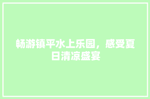 畅游镇平水上乐园，感受夏日清凉盛宴