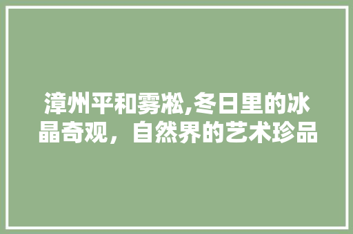 漳州平和雾凇,冬日里的冰晶奇观，自然界的艺术珍品