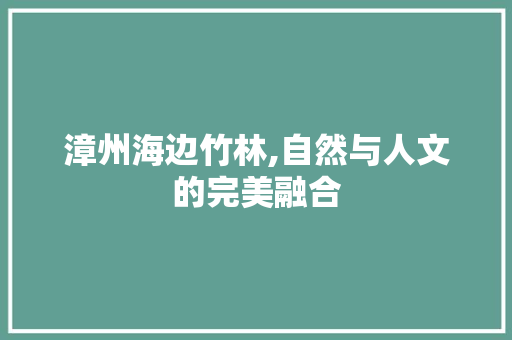 漳州海边竹林,自然与人文的完美融合