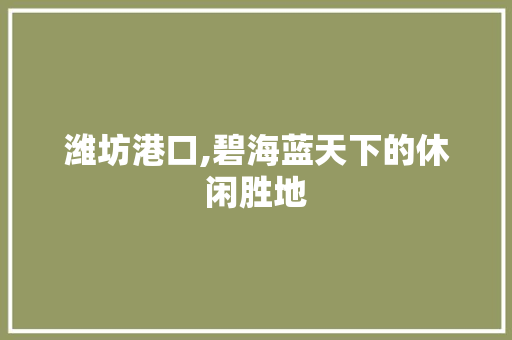 潍坊港口,碧海蓝天下的休闲胜地