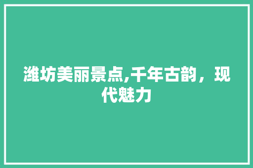 潍坊美丽景点,千年古韵，现代魅力