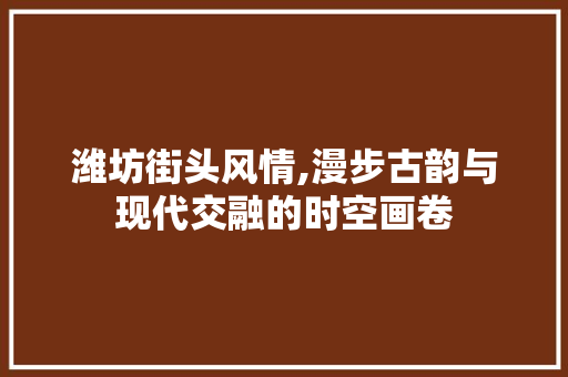 潍坊街头风情,漫步古韵与现代交融的时空画卷