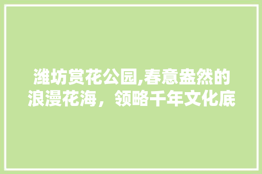 潍坊赏花公园,春意盎然的浪漫花海，领略千年文化底蕴