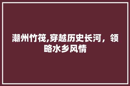 潮州竹筏,穿越历史长河，领略水乡风情