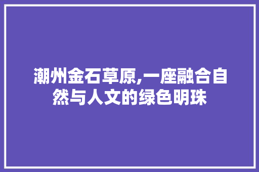 潮州金石草原,一座融合自然与人文的绿色明珠