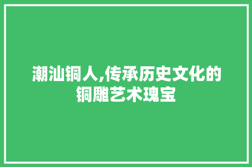 潮汕铜人,传承历史文化的铜雕艺术瑰宝  第1张