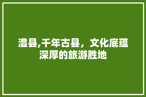 澧县,千年古县，文化底蕴深厚的旅游胜地