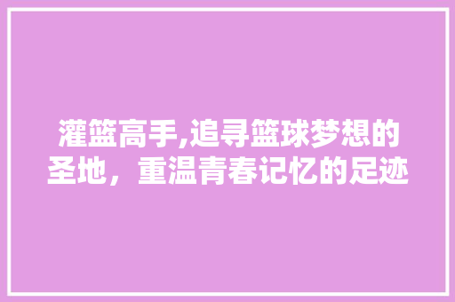 灌篮高手,追寻篮球梦想的圣地，重温青春记忆的足迹