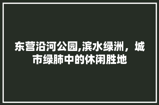 东营沿河公园,滨水绿洲，城市绿肺中的休闲胜地