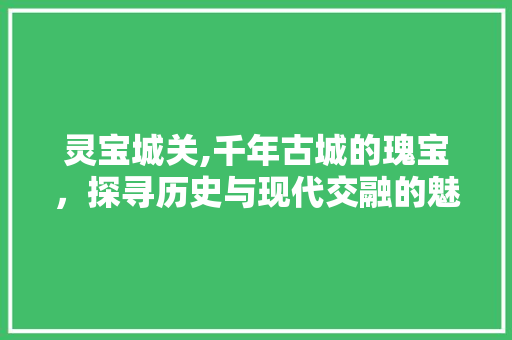 灵宝城关,千年古城的瑰宝，探寻历史与现代交融的魅力