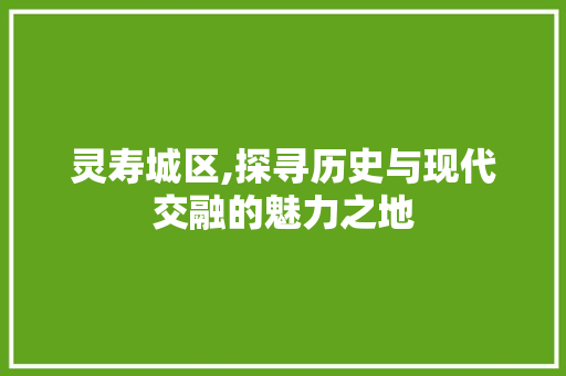 灵寿城区,探寻历史与现代交融的魅力之地