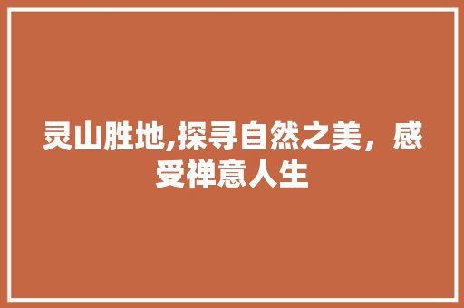 灵山胜地,探寻自然之美，感受禅意人生