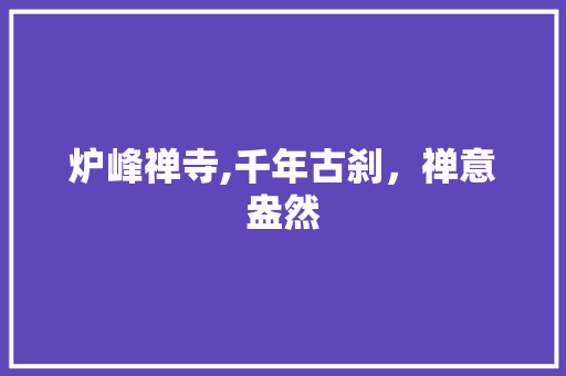 炉峰禅寺,千年古刹，禅意盎然