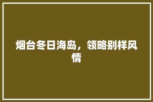 烟台冬日海岛，领略别样风情