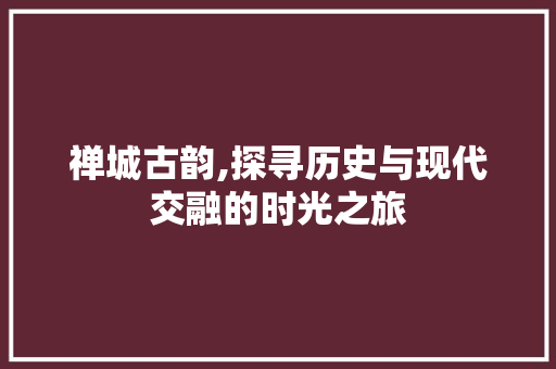 禅城古韵,探寻历史与现代交融的时光之旅