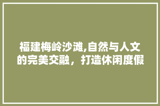 福建梅岭沙滩,自然与人文的完美交融，打造休闲度假新地标