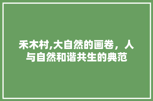 禾木村,大自然的画卷，人与自然和谐共生的典范