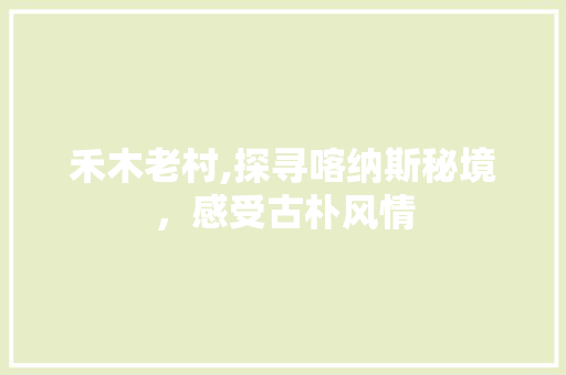 禾木老村,探寻喀纳斯秘境，感受古朴风情