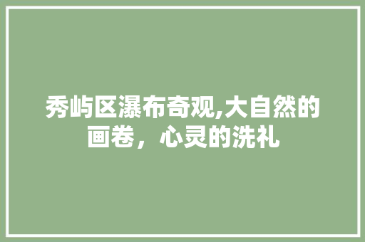 秀屿区瀑布奇观,大自然的画卷，心灵的洗礼