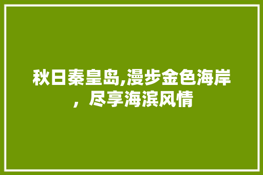 秋日秦皇岛,漫步金色海岸，尽享海滨风情