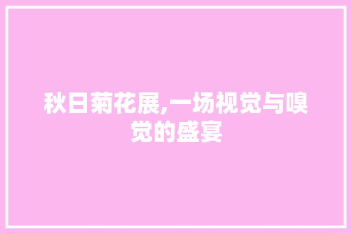 秋日菊花展,一场视觉与嗅觉的盛宴