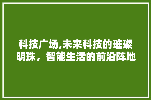 科技广场,未来科技的璀璨明珠，智能生活的前沿阵地