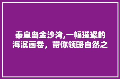 秦皇岛金沙湾,一幅璀璨的海滨画卷，带你领略自然之美