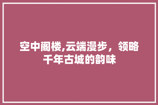 空中阁楼,云端漫步，领略千年古城的韵味