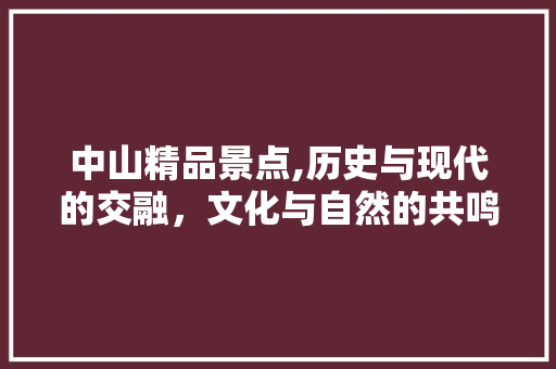 中山精品景点,历史与现代的交融，文化与自然的共鸣