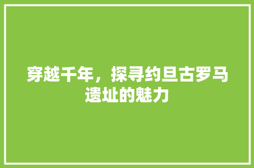 穿越千年，探寻约旦古罗马遗址的魅力