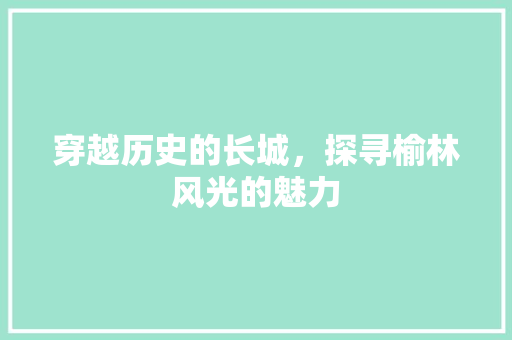 穿越历史的长城，探寻榆林风光的魅力