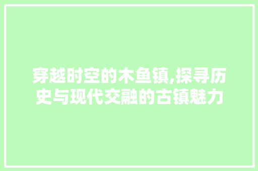 穿越时空的木鱼镇,探寻历史与现代交融的古镇魅力