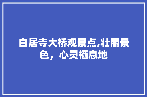 白居寺大桥观景点,壮丽景色，心灵栖息地