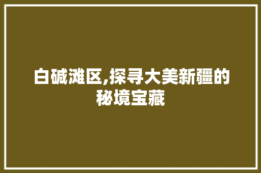 白碱滩区,探寻大美新疆的秘境宝藏