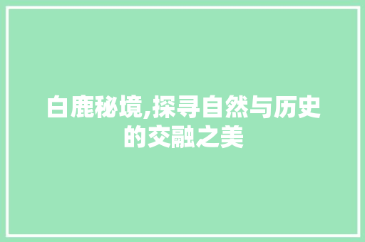 白鹿秘境,探寻自然与历史的交融之美