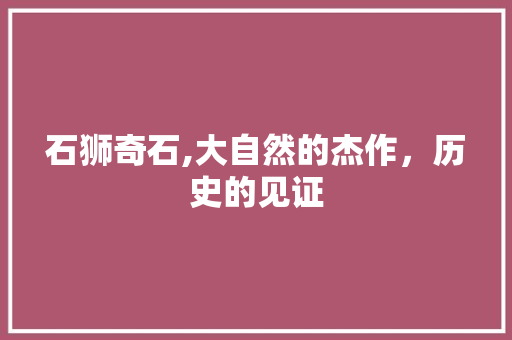 石狮奇石,大自然的杰作，历史的见证