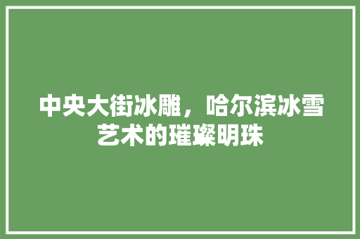 中央大街冰雕，哈尔滨冰雪艺术的璀璨明珠