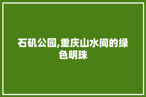 石矶公园,重庆山水间的绿色明珠