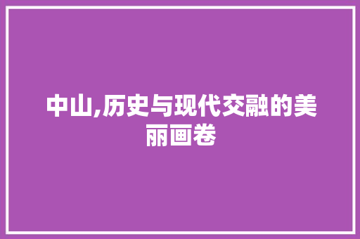 中山,历史与现代交融的美丽画卷